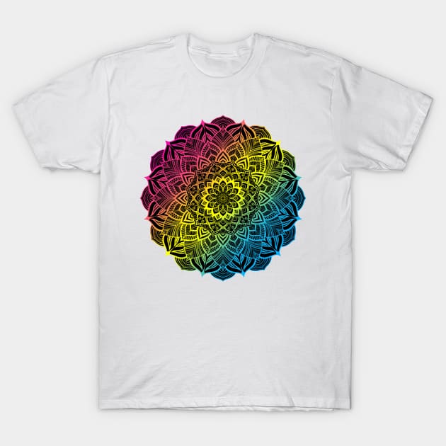 Pan Pride Striped Mandala T-Shirt by JustGottaDraw